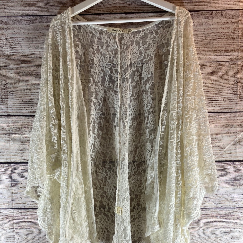 Plus 3X Lace Kimono/Shawl Jacket